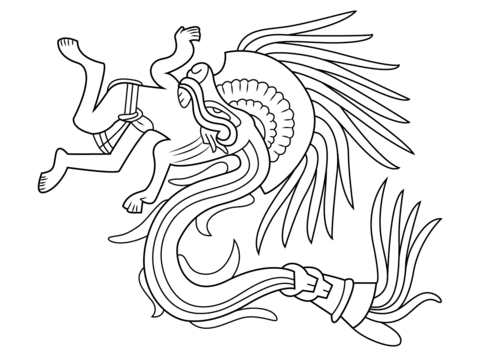 Quetzalcoatl Aztec God Coloring Page